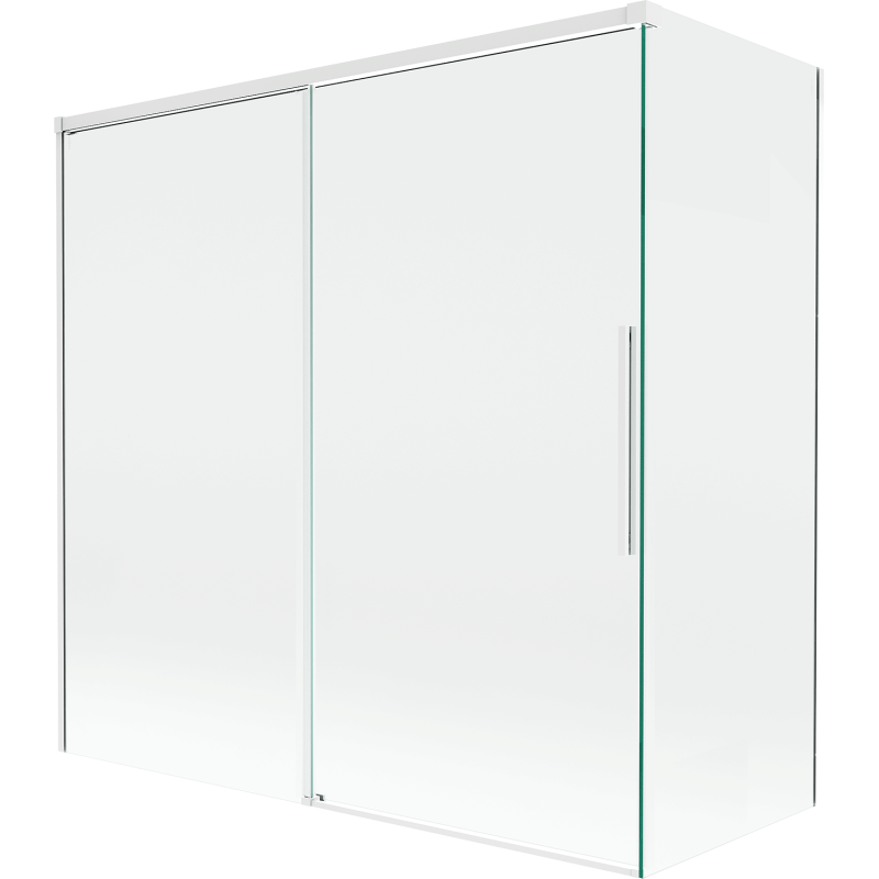 Mexen Rox двукрилен плъзгащ се екран за вана 160 + 80 x 150 см, прозрачен, бял - 8C9-160-080-20-00