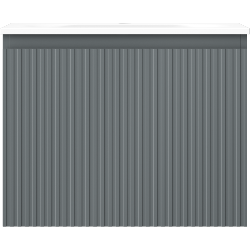 Mexen Rivel шкаф за баня 60 см с мивка Вела, 1 чекмедже, оребрен, графит мат/бял мат - 91A20-06047-1-BF66-W23M01