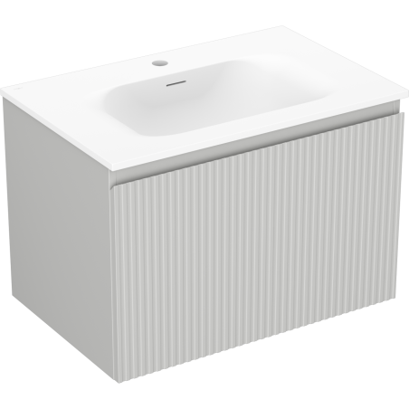 Mexen Rivel мебел за баня 70 см с мивка Vela, 1 чекмедже, релефна, сив мат/бял мат - 91A20-07047-1-BF62-W23M01