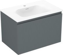 Mexen Rivel шкаф за баня 70 см с мивка Vela, 1 чекмедже, набраздена, графит мат/бял мат - 91A20-07047-1-BF66-W23M01