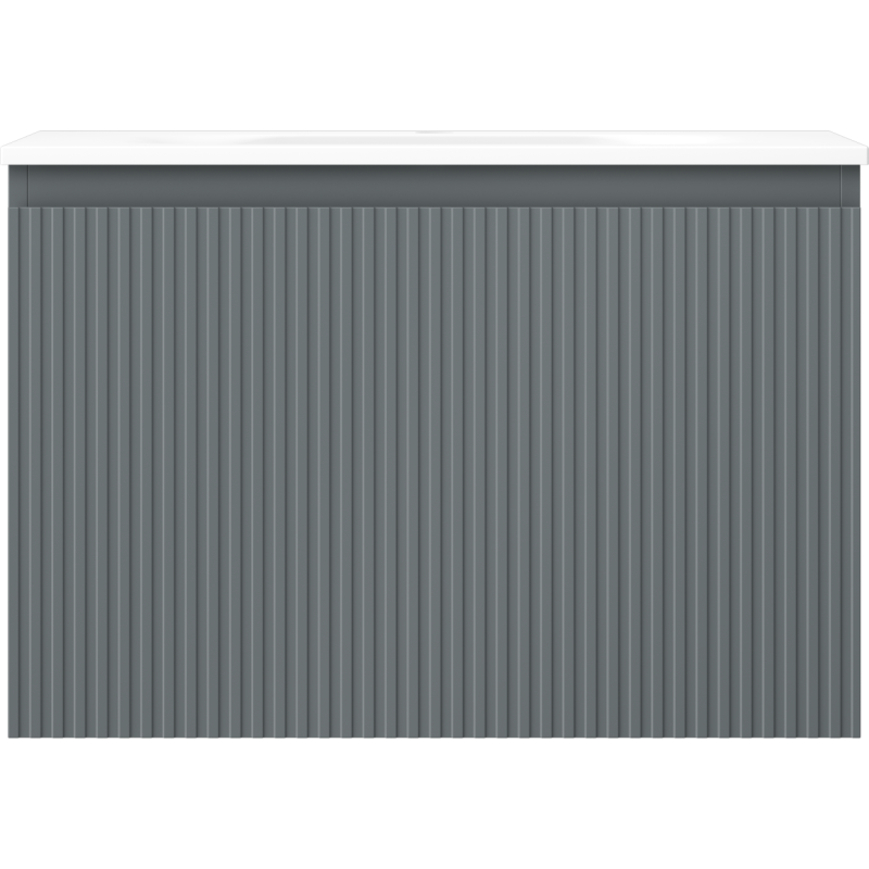 Mexen Rivel шкаф за баня 70 см с мивка Vela, 1 чекмедже, набраздена, графит мат/бял мат - 91A20-07047-1-BF66-W23M01