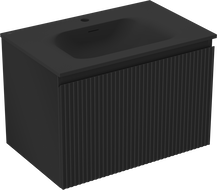 Mexen Rivel шкаф за баня 70 см с мивка Vela, 1 чекмедже, оребрен , черен мат - 91A20-07047-1-BF71-W23M71