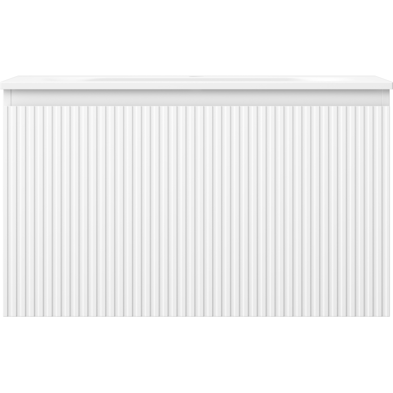 Mexen Rivel шкаф за баня 80 см с мивка Vela, 1 чекмедже, оребрен , бял мат - 91A20-08047-1-BF01-W23M01