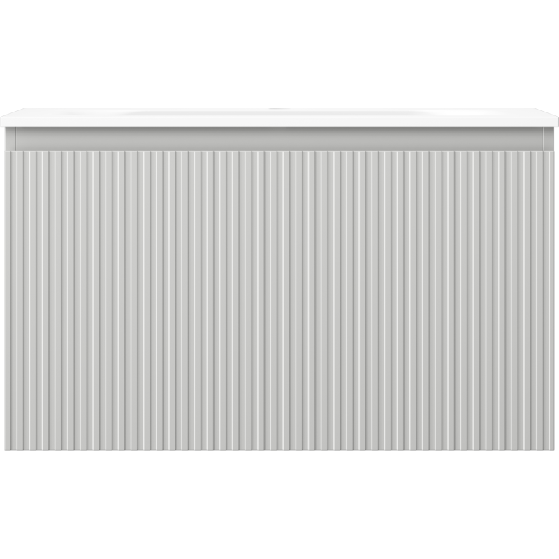 Mexen Rivel шкаф за баня 80 см с мивка Vela, 1 чекмедже, набразден, сив мат/бял мат - 91A20-08047-1-BF62-W23M01