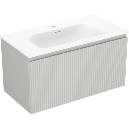 Mexen Rivel шкаф за баня 90 см с мивка Vela, 1 чекмедже, направени вълнообразно,