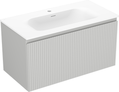 Mexen Rivel шкаф за баня 90 см с мивка Vela, 1 чекмедже, направени вълнообразно,