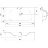 Mexen Rivel шкаф за баня 90 см с мивка Vela, 1 чекмедже, нагънат, черен мат - 91A20-09047-1-BF71-W23M71