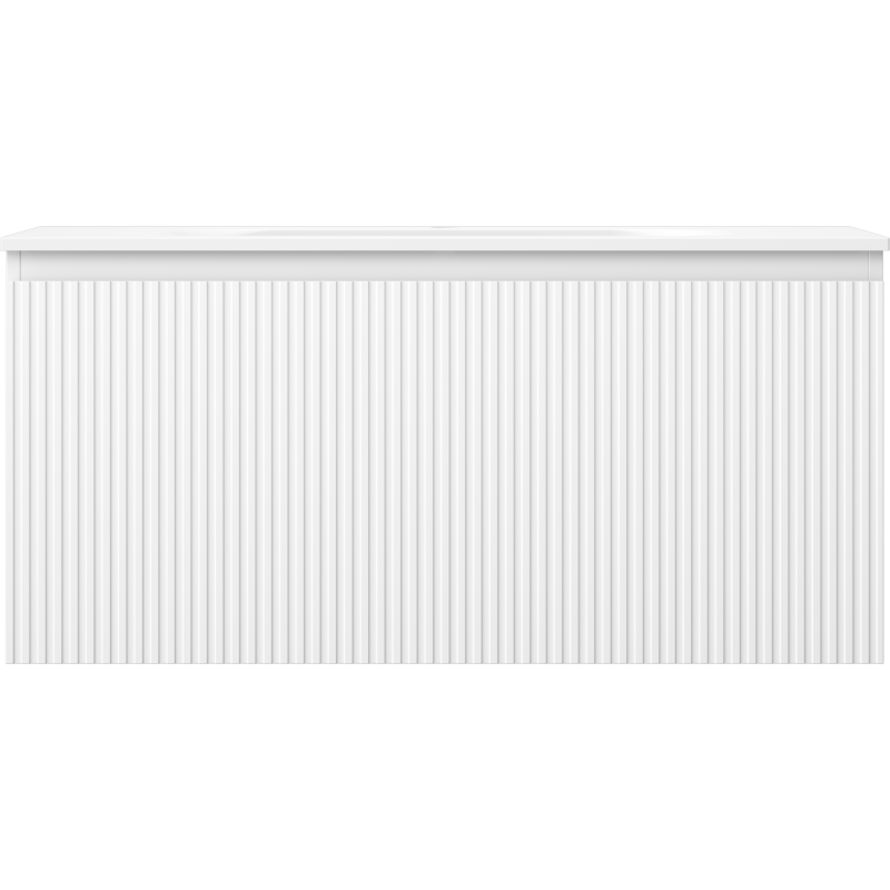 Mexen Rivel шкаф за баня 100 см с умивалник Vela, 1 чекмедже, рифелован, бял мат