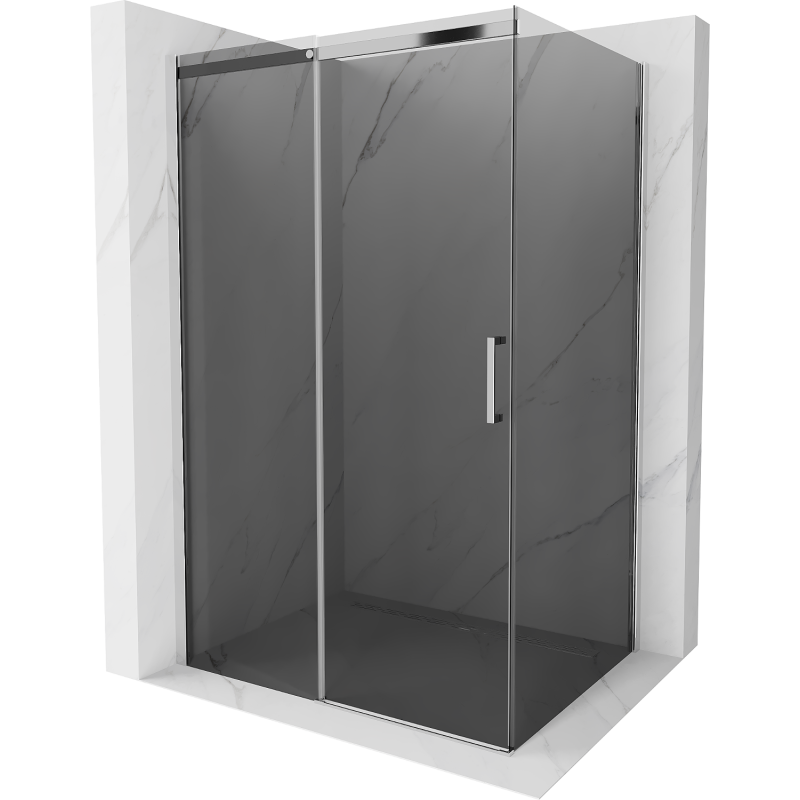 Мексен Омеа подвижна душ кабина 150 x 100 см, графит, хром - 825-150-100-01-40