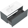 Mexen Rivel шкаф за баня 100 см с мивка Vela, 1 чекмедже, оребрена, мат графит/мат бял - 91A20-10047-1-BF66-W23M01