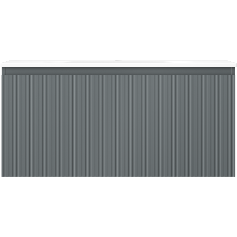 Mexen Rivel шкаф за баня 100 см с мивка Vela, 1 чекмедже, оребрена, мат графит/мат бял - 91A20-10047-1-BF66-W23M01