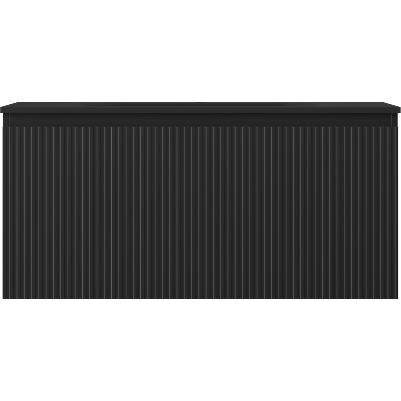 Mexen Rivel шкаф за баня 100 см с мивка Vela, 1 чекмедже, рифлана, черен мат - 91A20-10047-1-BF71-W23M71