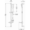 Mexen DB49 комплект за душ, плъзгащ се, черен - 785494584-75
