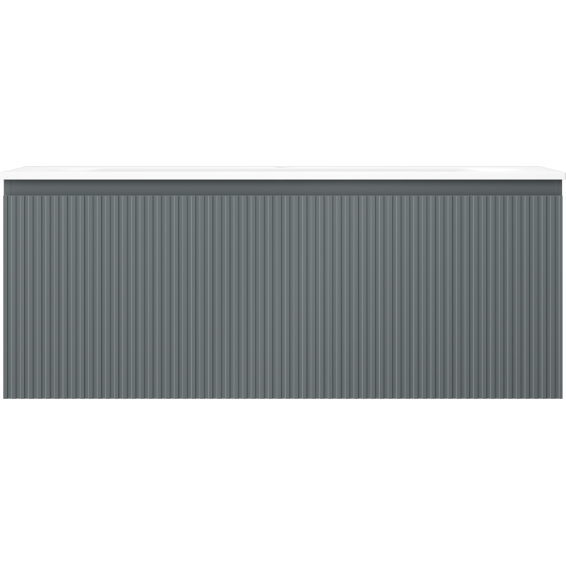 Mexen Rivel шкафче за баня 120 см с мивка Vela, 1 чекмедже, рифеловано, графит