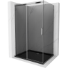 Mexen Omega плъзгаща се душкабина 120 x 80 см, графит, хром + поддушово корито