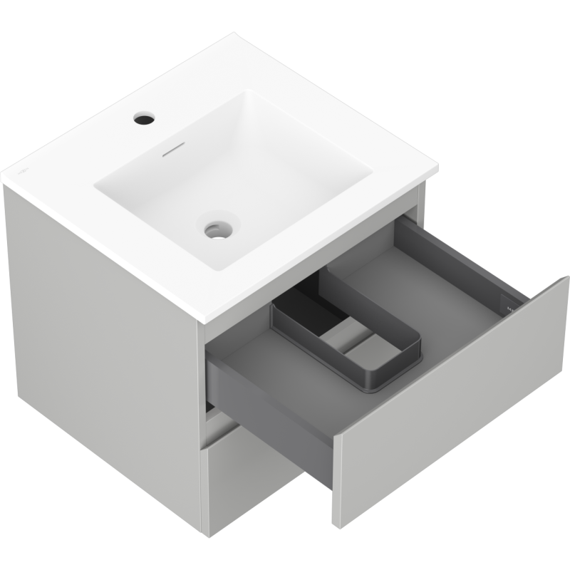 Mexen Orio шкаф за баня 50 см с мивка Otis, 2 чекмеджета, сив мат/бял мат - 91A10-05047-2-BFF62-W18M01