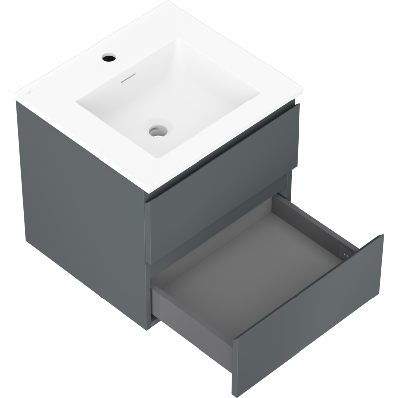 Mexen Orio шкаф за баня 50 см с мивка Otis, 2 чекмеджета, матов графит/матово