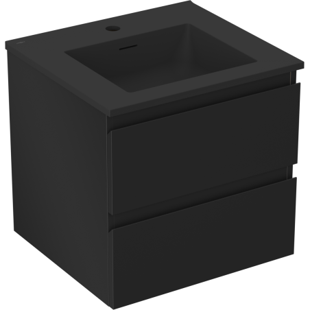 Mexen Orio шкафче за баня 50 см с мивка Otis, 2 чекмеджета, черно матово