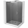 Mexen Omega плъзгаща се душ кабина 110 x 100 см, графит, хром + плосък поддушник,