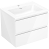 Mexen Orio баня шкаф 60 см с мивка Otis, 2 чекмеджета, бял гланц - 91A10-06047-2-BFF00-W18M00