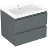 Mexen Orio шкаф за баня 60 см с мивка Otis, 2 чекмеджета, графит мат/бял мат