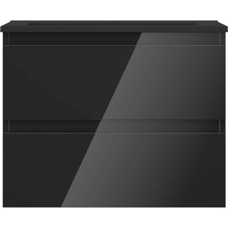 Mexen Orio шкаф за баня 60 см с мивка Otis, 2 чекмеджета, черен гланц/черен мат - 91A10-06047-2-BFF70-W18M71