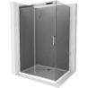 Mexen Omega плъзгаща се душ кабина 130 x 90 см, графит, хром + поддушова корита
