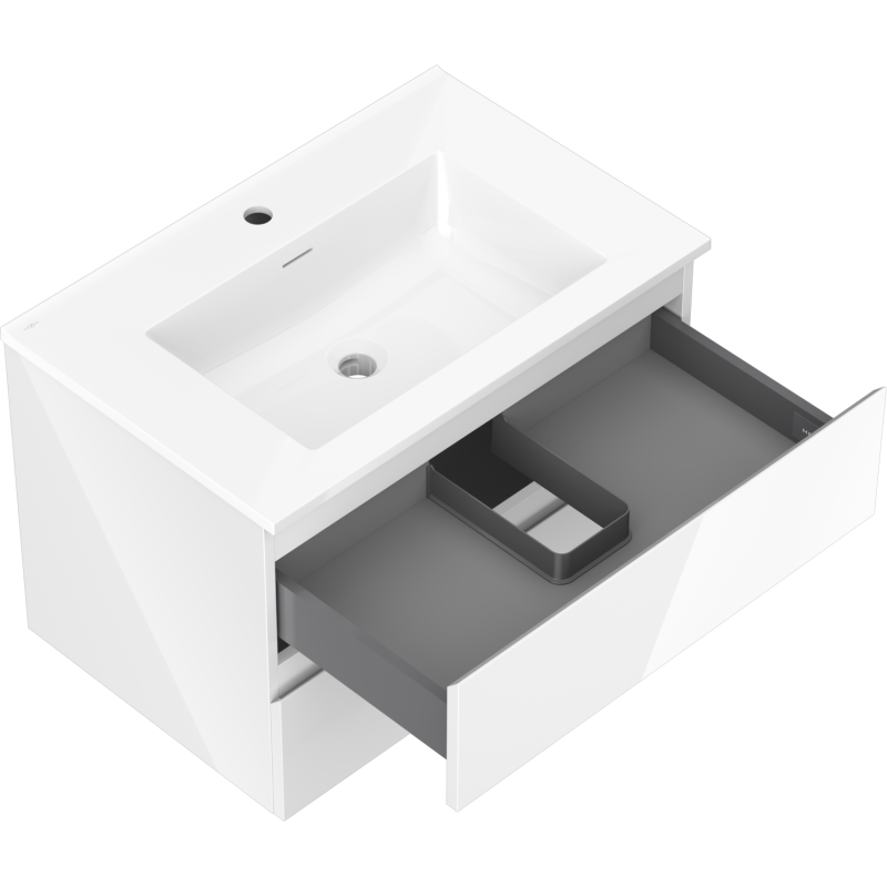 Mexen Orio шкаф за баня 70 см с мивка Otis, 2 чекмеджета, бял гланц