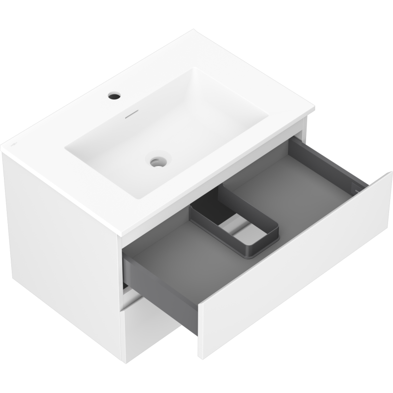 Mexen Orio шкаф за баня 70 см с мивка Otis, 2 чекмеджета, бял мат - 91A10-07047-2-BFF01-W18M01