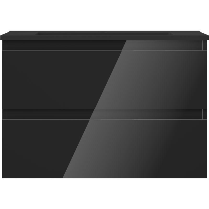 Mexen Orio шкаф за баня 70 см с мивка Otis, 2 чекмеджета, черен гланц/черен мат - 91A10-07047-2-BFF70-W18M71