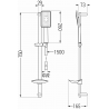 Mexen DB54 плъзгащ се душ комплект, черен/хром - 785544584-17