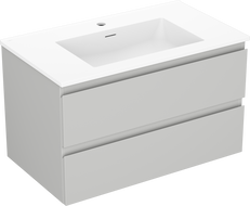 Mexen Orio шкафче за баня 80 см с мивка Otis, 2 чекмеджета, сиво мат/бяло мат