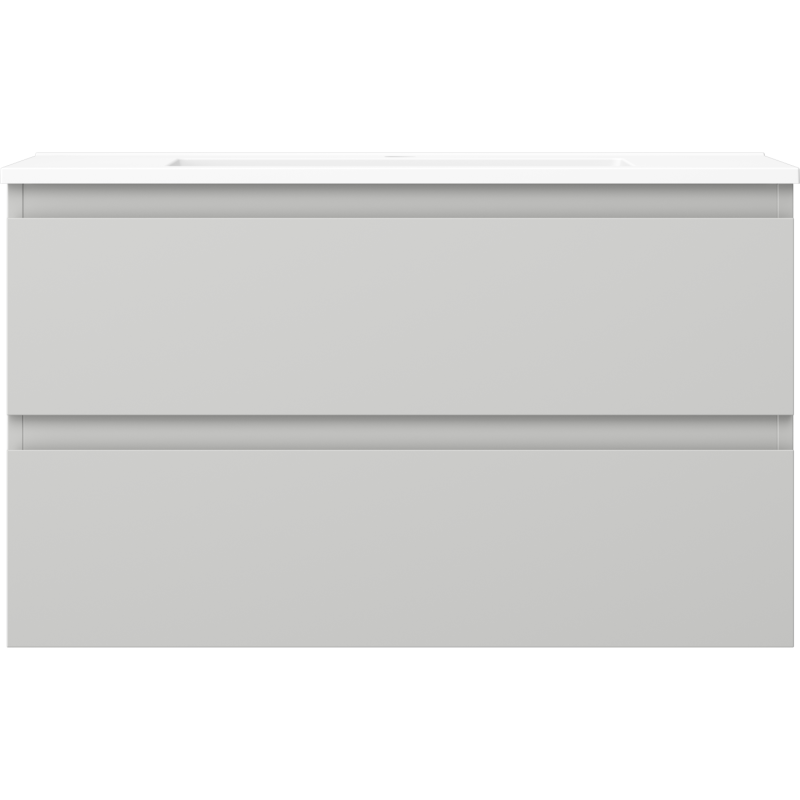 Mexen Orio шкафче за баня 80 см с мивка Otis, 2 чекмеджета, сиво мат/бяло мат