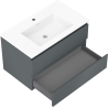 Mexen Orio шкаф за баня 80 см с мивка Otis, 2 чекмеджета, графит мат/бял мат