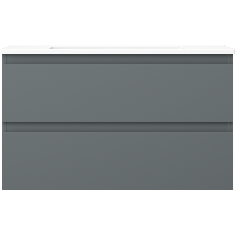 Mexen Orio шкаф за баня 80 см с мивка Otis, 2 чекмеджета, графит мат/бял мат