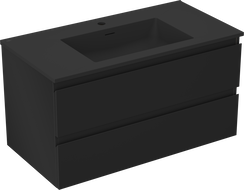 Mexen Orio шкаф за баня 90 см с мивка Otis, 2 чекмеджета, черен мат