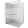 Mexen Kioto+ душ панел с рафт Walk-in 120 x 200 см, прозрачен/матов, златен - 800-120-121-50-35