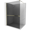 Mexen Kioto+ душ стена с рафт Walk-in 70 x 200 см, графит, златна - 800-070-121-50-40