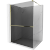 Mexen Kioto+ душ кабина с рафт Walk-in 90 x 200 см, графит, златен - 800-090-121-50-40