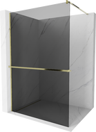 Mexen Kioto+ душ стена с рафт Walk-in 100 x 200 см, графит, златно - 800-100-121-50-40