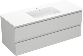 Mexen Orio шкаф за баня 120 см с мивка Otis, 2 чекмеджета, матово сиво/матово
