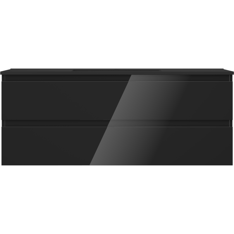 Mexen Orio шкаф за баня 120 см с мивка Otis, 2 чекмеджета, черен гланц/черен мат - 91A10-12047-2-BFF70-W18M71