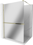 Mexen Kioto+ душ параван с рафт Walk-in 90 x 200 cm, огледало, златист - 800-090-121-50-50