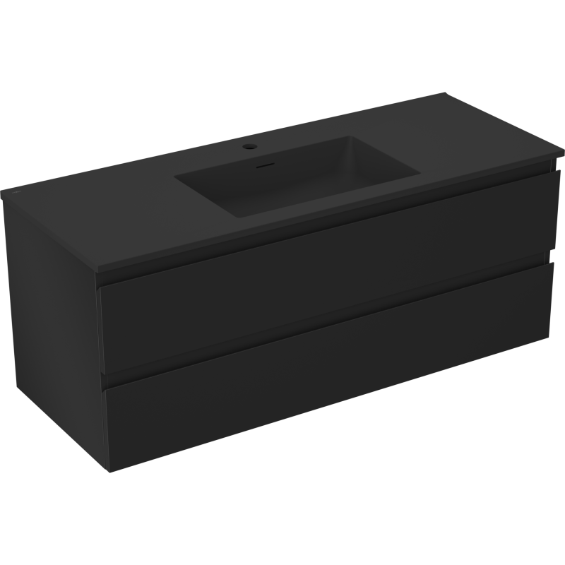 Mexen Orio шкаф за баня 120 см с мивка Otis, 2 чекмеджета, черен мат