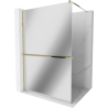 Mexen Kioto+ душова стена с рафт Walk-in 120 x 200 см, огледало, злато - 800-120-121-50-50