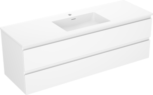 Mexen Orio шкаф за баня 140 см с мивка Otis, 2 чекмеджета, бял мат - 91A10-14047-2-BFF01-W18M01