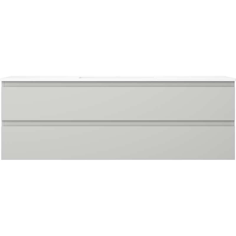 Mexen Orio шкаф за баня 140 см с мивка Otis, 2 чекмеджета, сив мат/бял мат