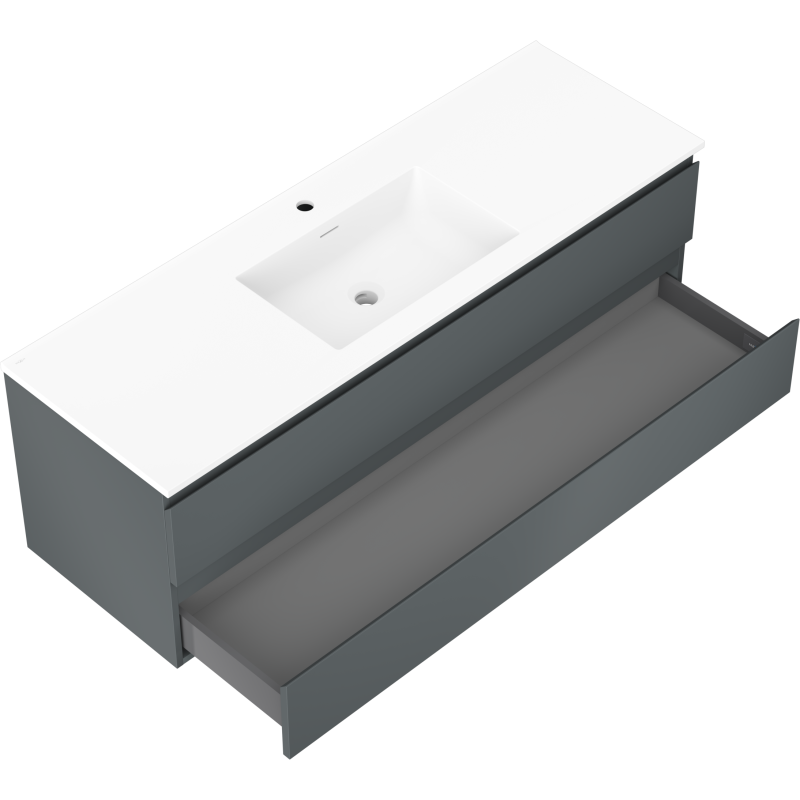 Mexen Orio шкаф за баня 140 cm с мивка Otis, 2 чекмеджета, графит мат/бял мат - 91A10-14047-2-BFF66-W18M01