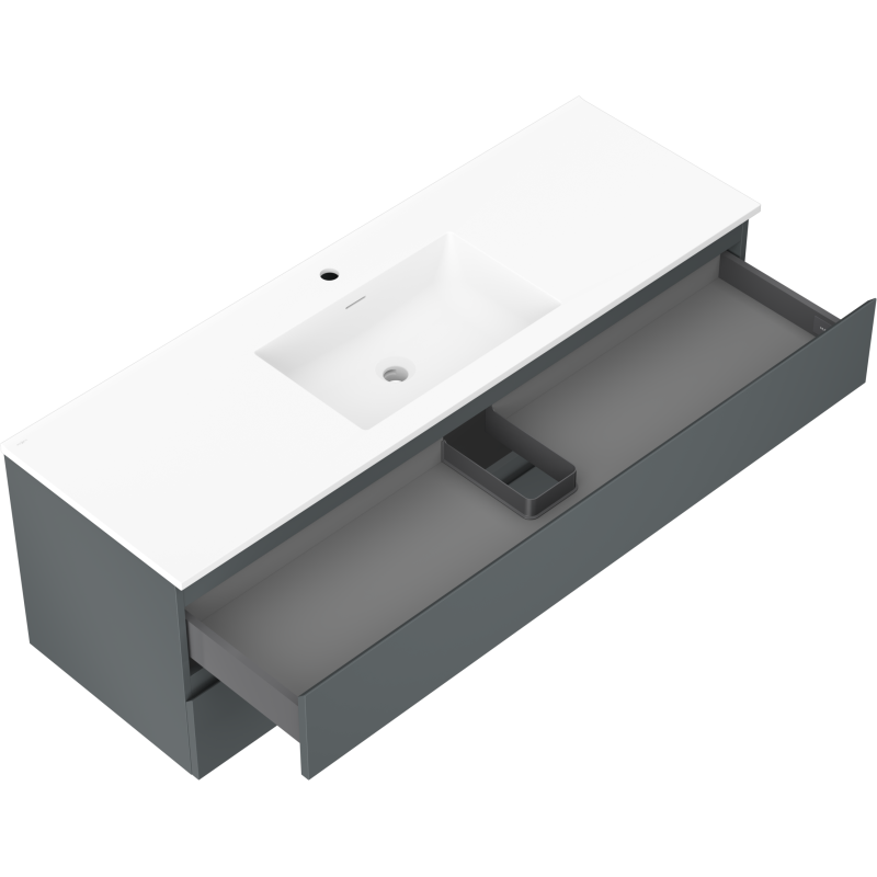 Mexen Orio шкаф за баня 140 cm с мивка Otis, 2 чекмеджета, графит мат/бял мат - 91A10-14047-2-BFF66-W18M01