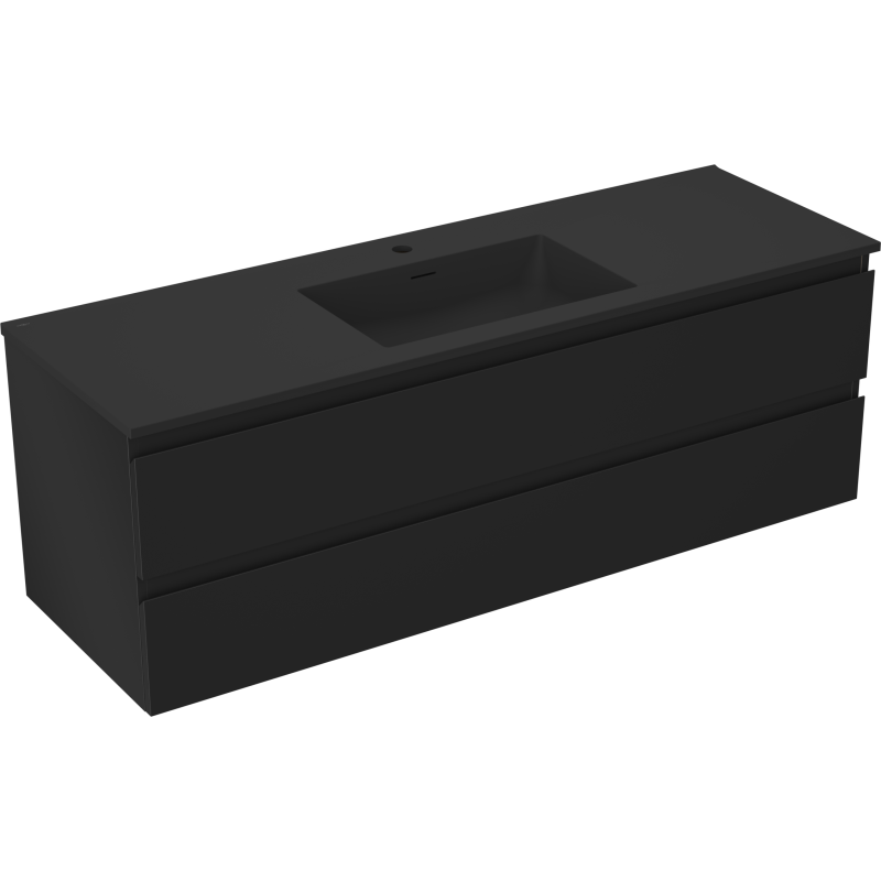 Mexen Orio шкаф за баня 140 см с мивка Otis, 2 чекмеджета, черен мат